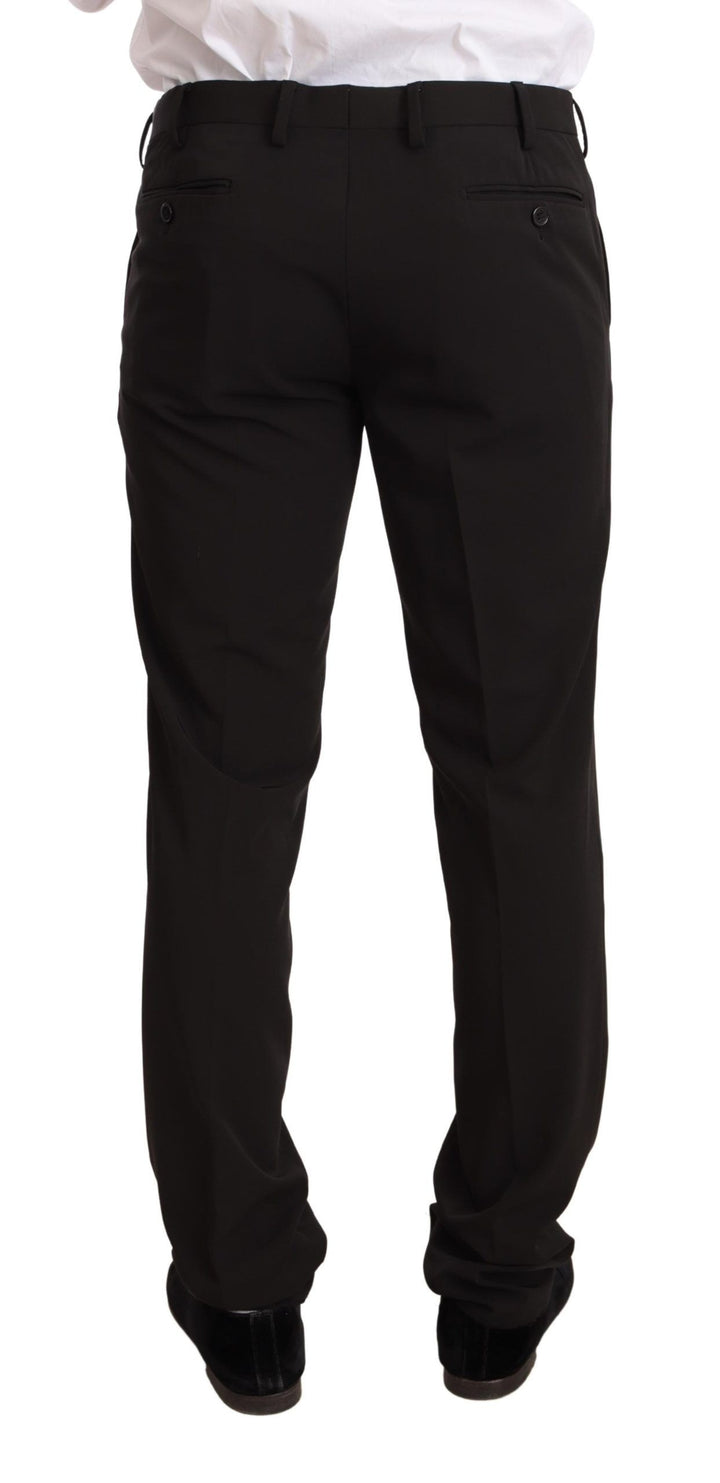 Eleganter schwarzer zweiteiliger Slim Fit Anzug