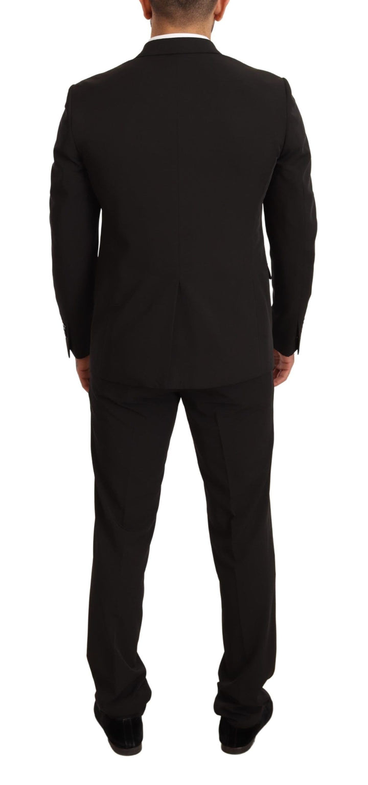 Eleganter schwarzer zweiteiliger Slim Fit Anzug