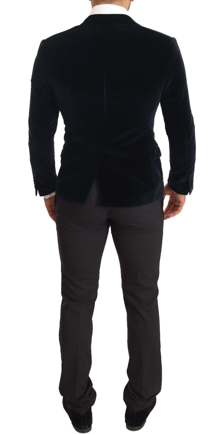Eleganter zweiteiliger Anzug aus Samt in Blau