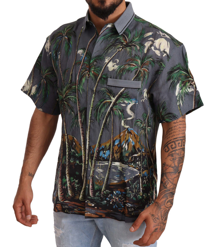 Tropical Elegance Leinen Seide Herrenhemd