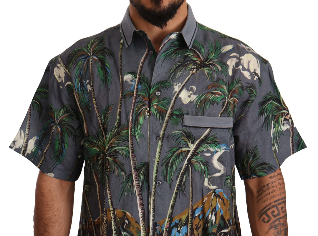 Tropical Elegance Leinen Seide Herrenhemd
