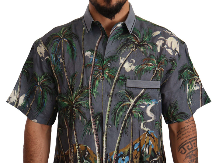 Tropical Elegance Leinen Seide Herrenhemd