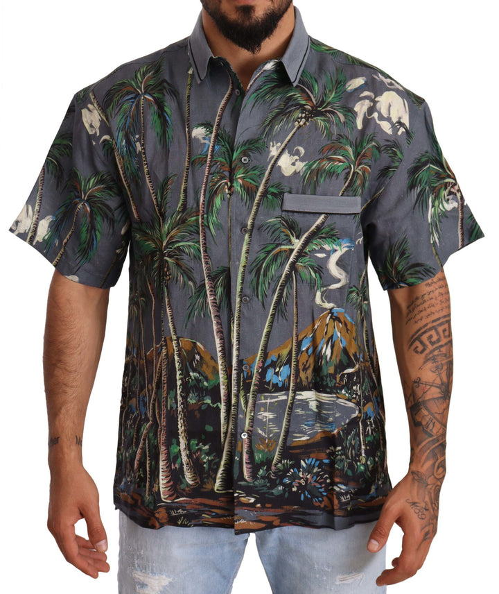 Tropical Elegance Leinen Seide Herrenhemd