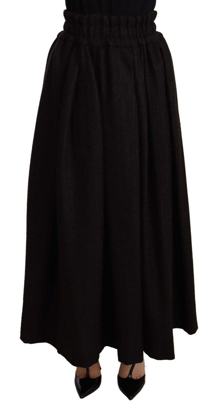 Eleganter Maxi-Rock in A-Linie aus Wolle mit hoher Taille