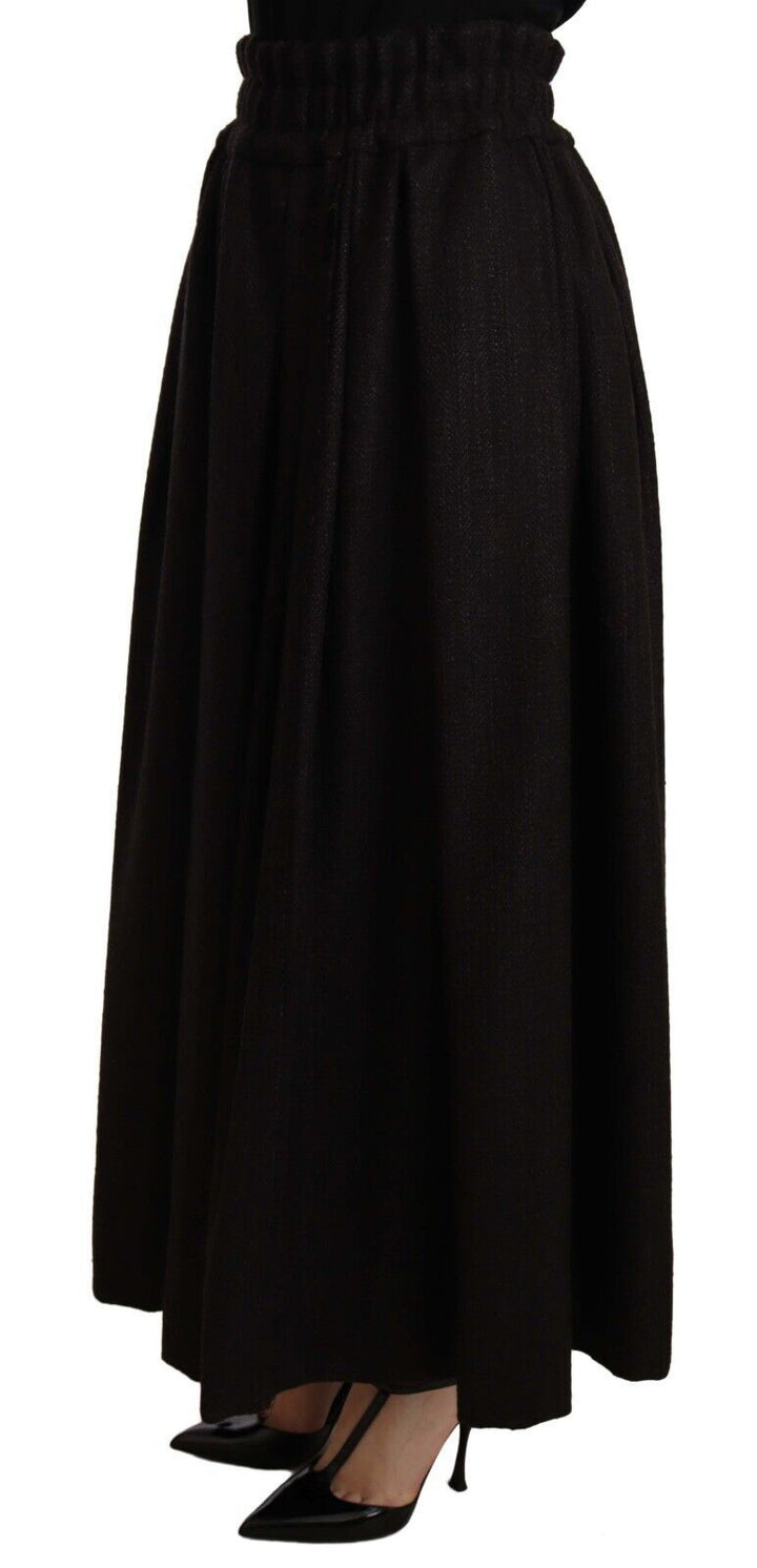 Eleganter Maxi-Rock in A-Linie aus Wolle mit hoher Taille
