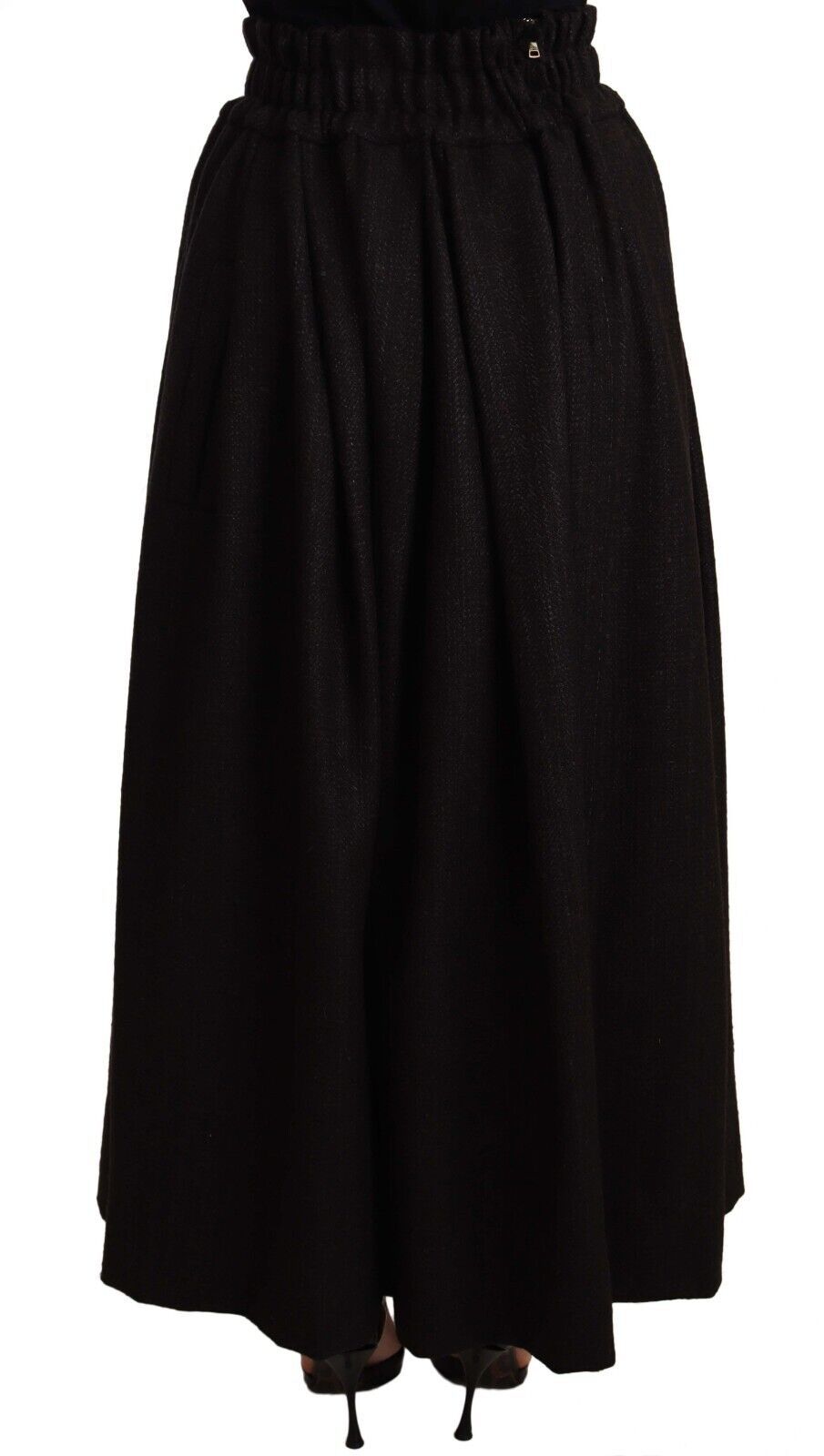 Eleganter Maxi-Rock in A-Linie aus Wolle mit hoher Taille