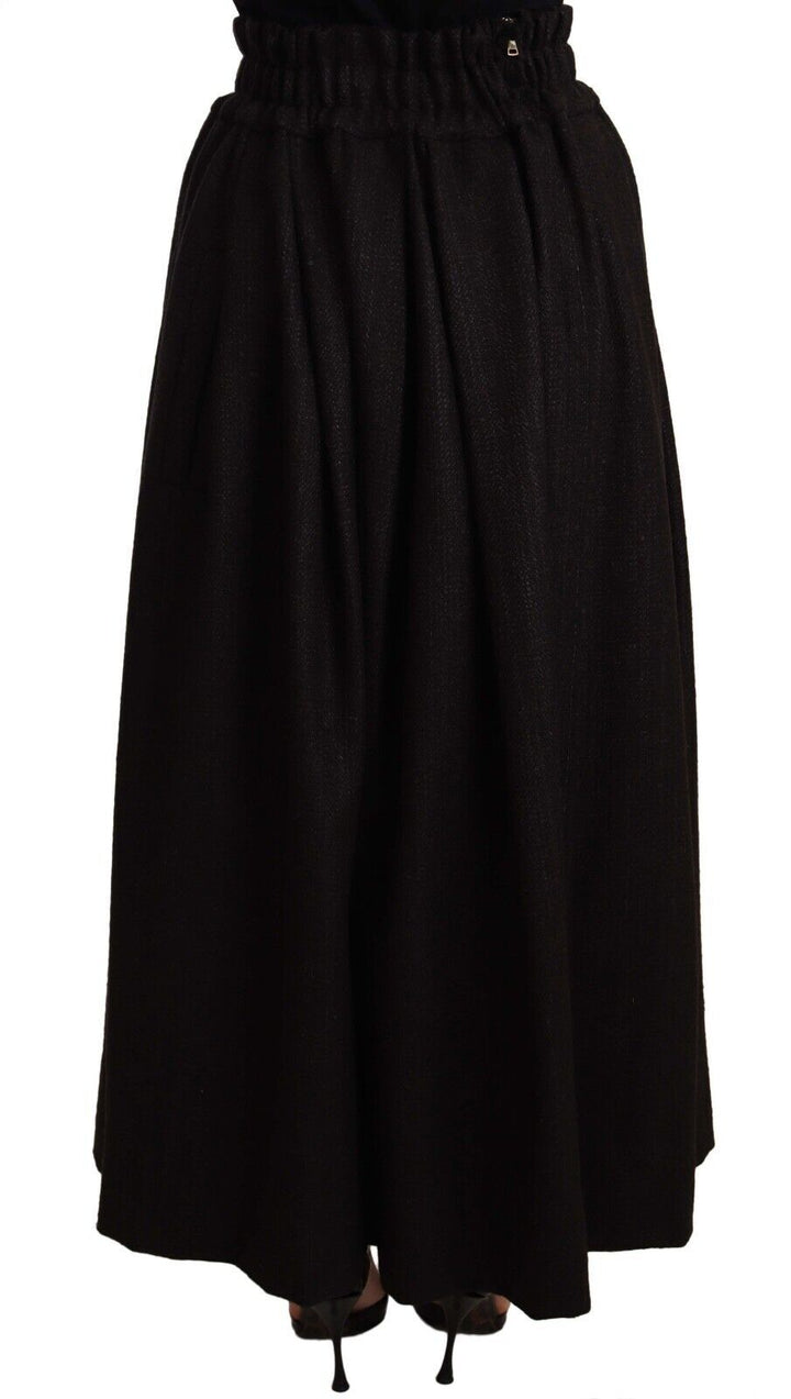 Eleganter Maxi-Rock in A-Linie aus Wolle mit hoher Taille