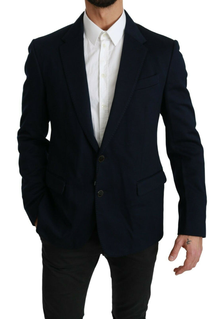 Eleganter schmal geschnittener dunkelblauer Herren-Blazer