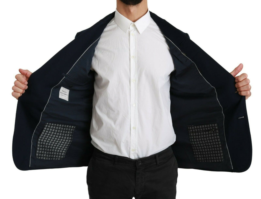 Eleganter schmal geschnittener dunkelblauer Herren-Blazer