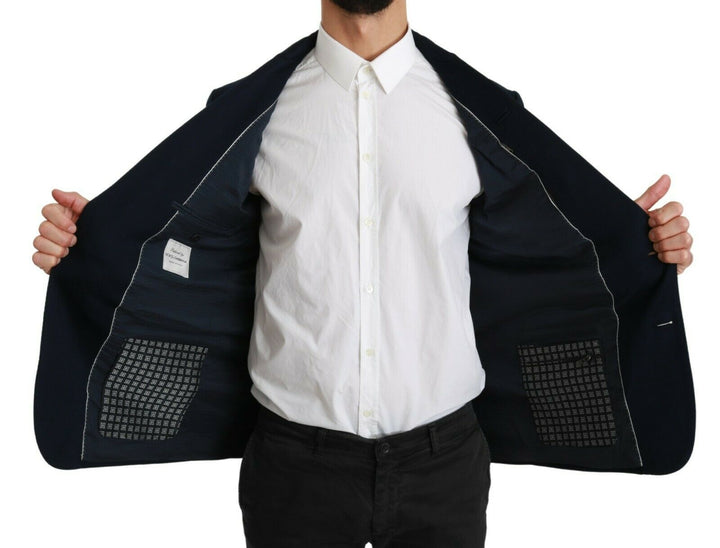 Eleganter schmal geschnittener dunkelblauer Herren-Blazer