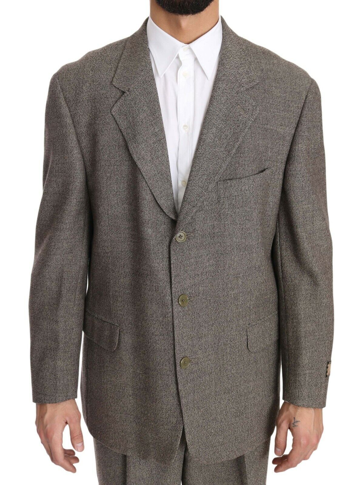 Elegant light brown men's suit made of wool