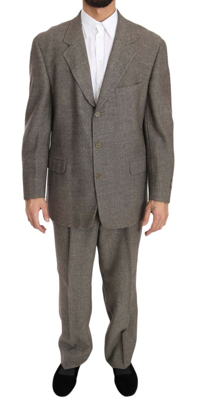 Elegant light brown men's suit made of wool