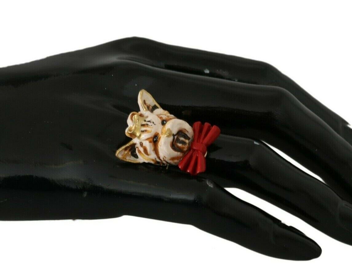 Elegant dog-inspired gold-tone ring