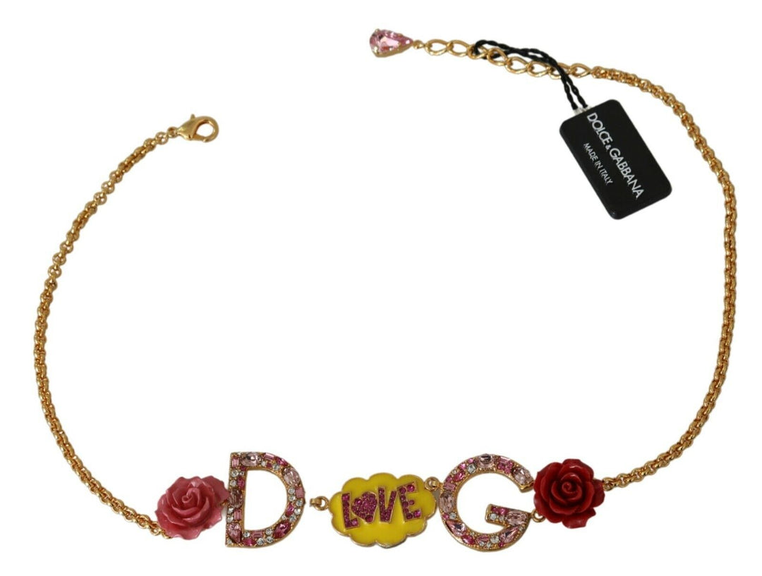 Dolce & Gabbana Statement-Halskette mit goldenem Kristall-Charme