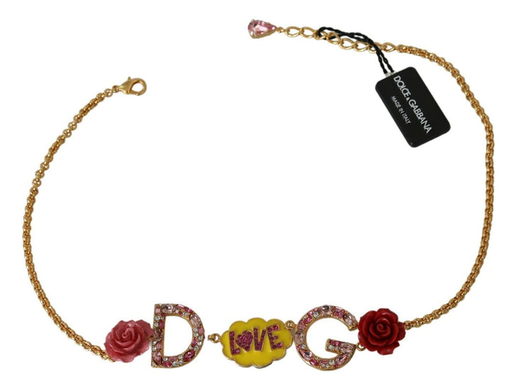 Dolce & Gabbana Statement-Halskette mit goldenem Kristall-Charme