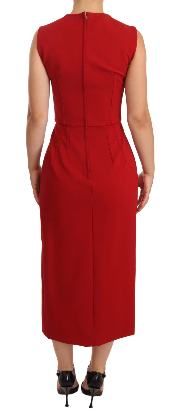 Elegantes Midikleid mit Sweetheart in Rot