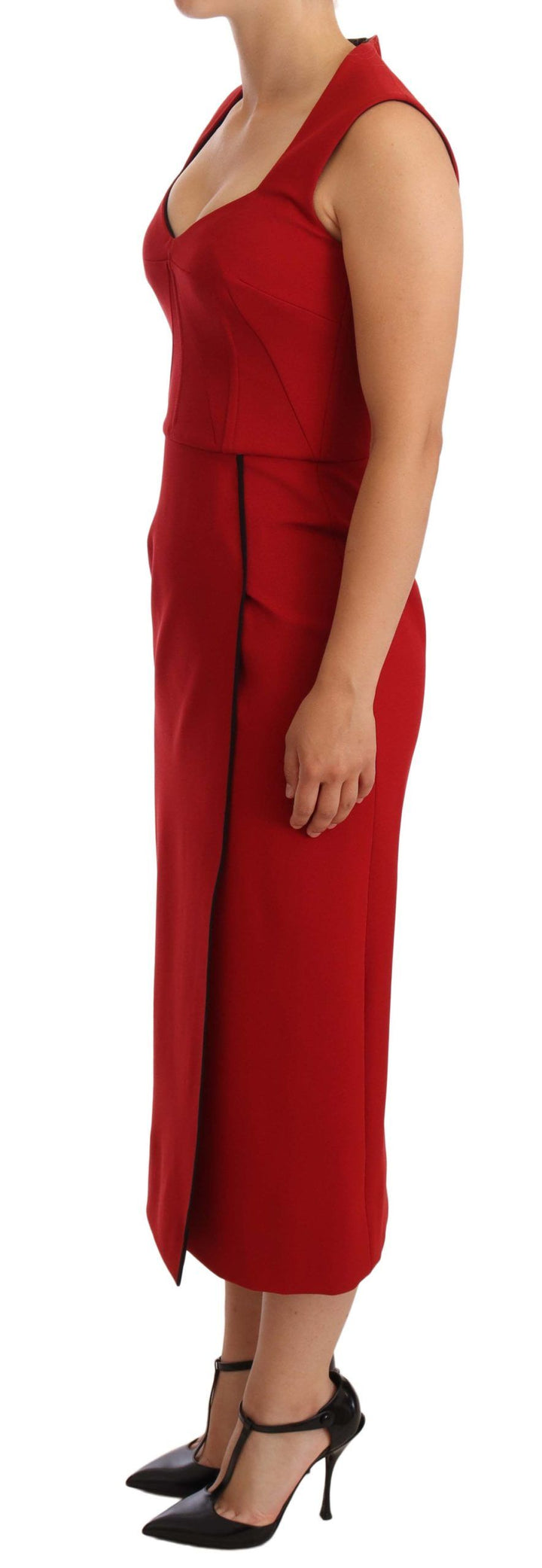 Elegantes Midikleid mit Sweetheart in Rot