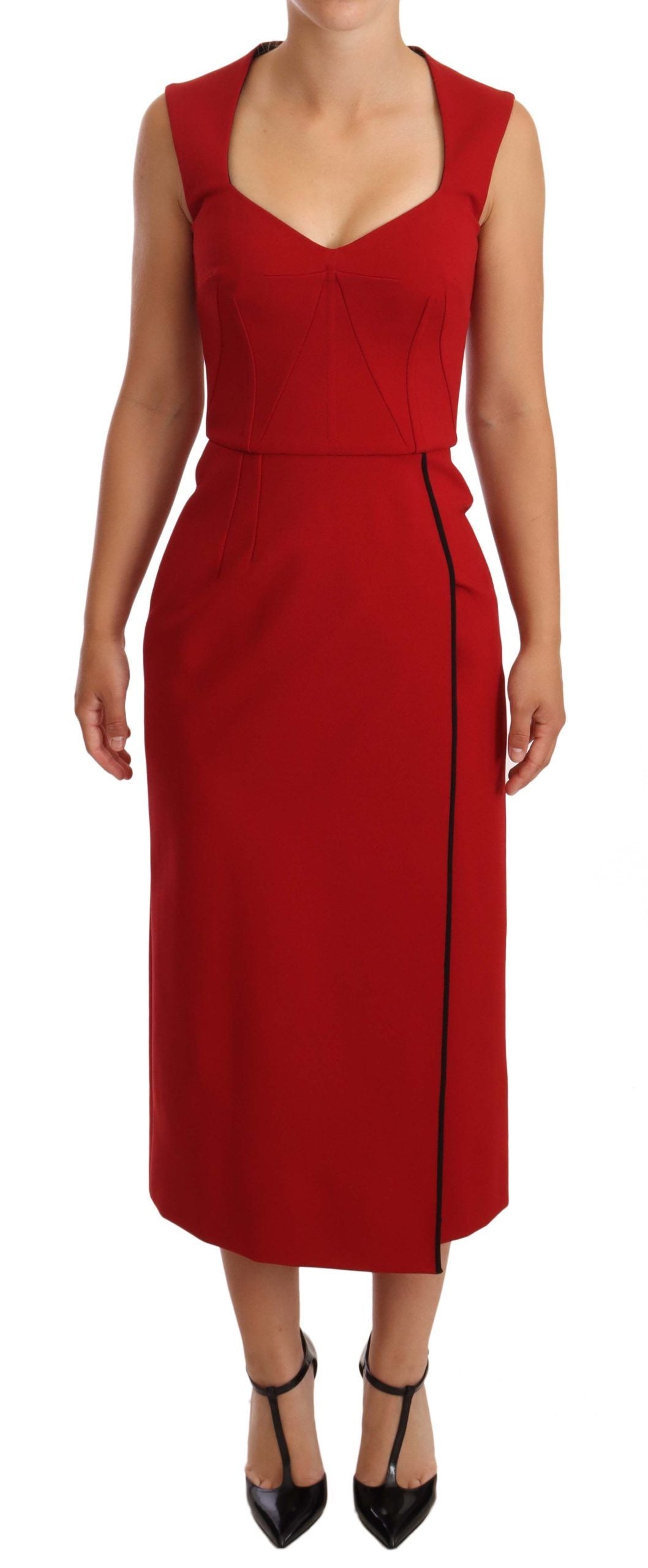 Elegantes Midikleid mit Sweetheart in Rot