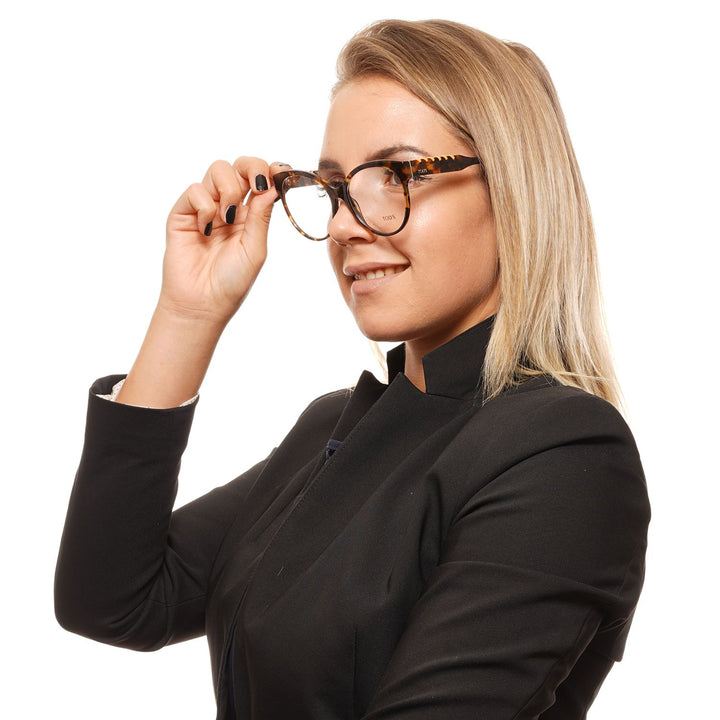 Chic brown round full-rim glasses for women