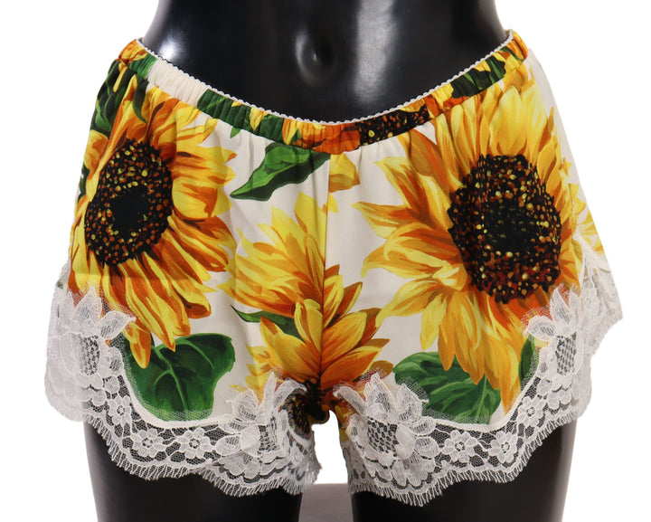 Sonnenblumen-Spitzen-Dessous-Shorts - Seidenmischung