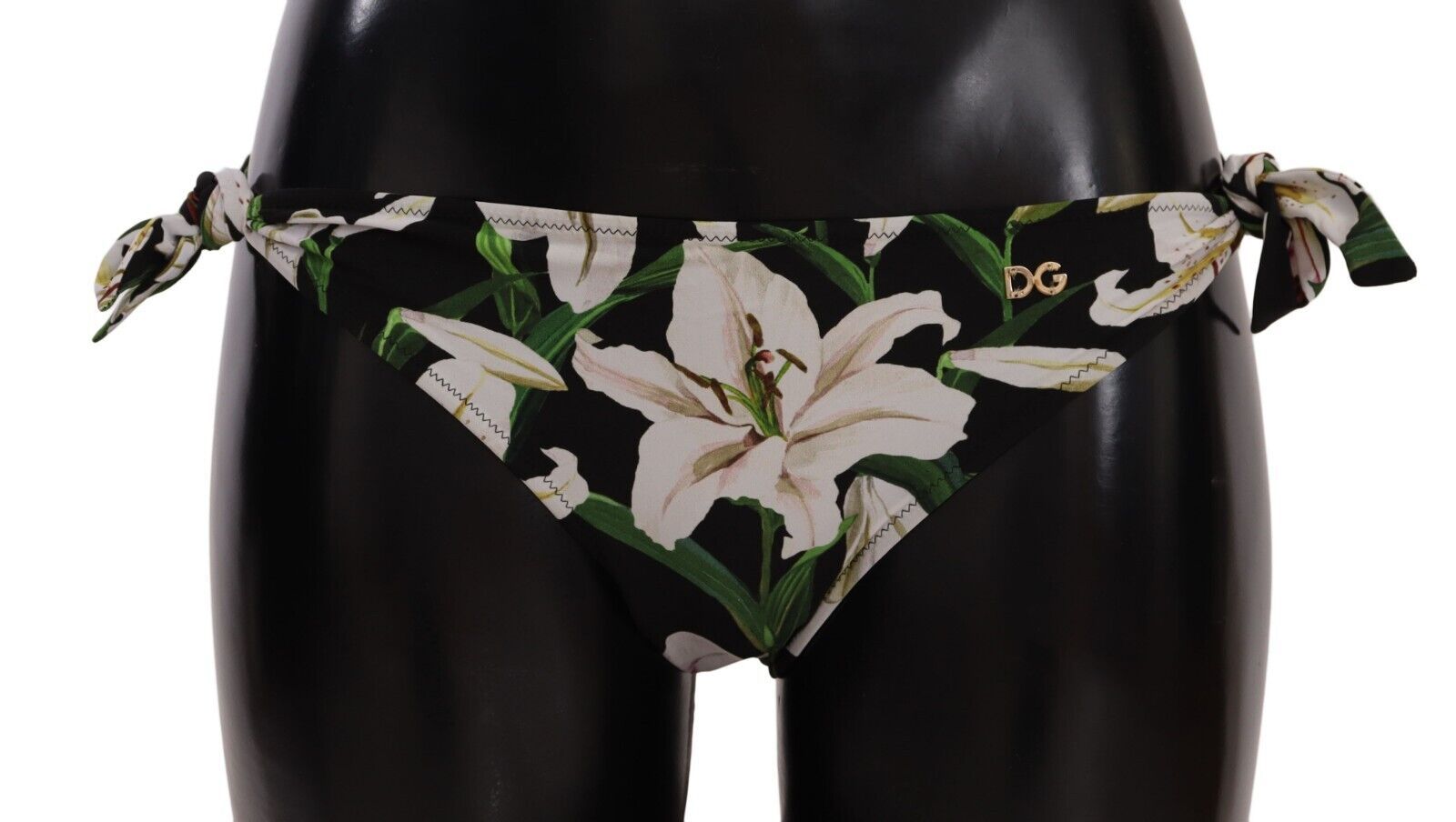 Elegant bikini bottom with lily print