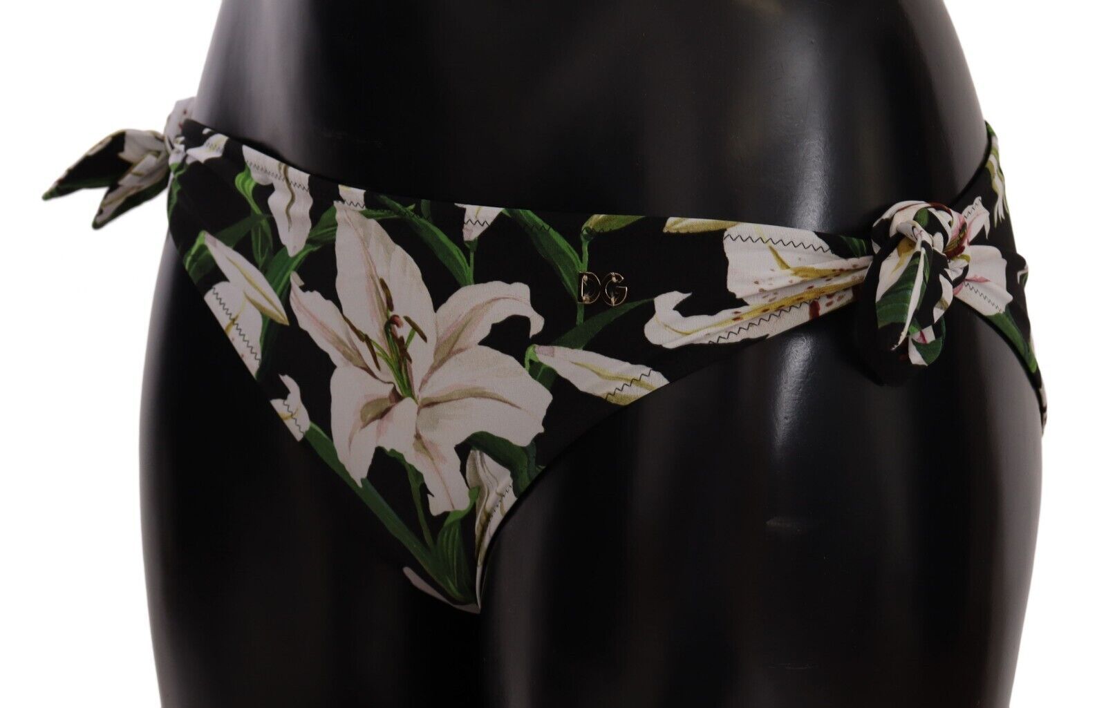 Elegant bikini bottom with lily print