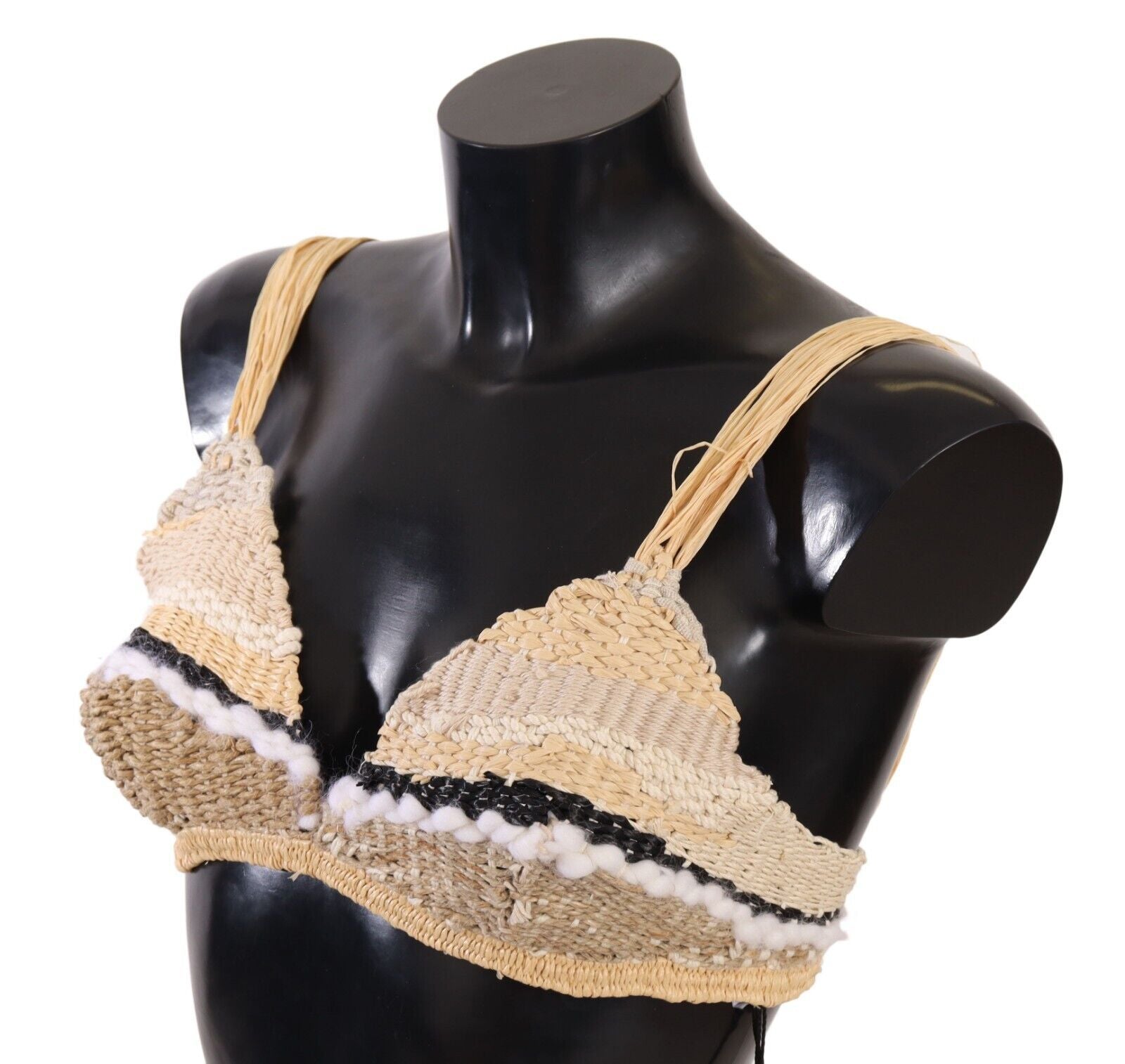 Chic beige crocheted cropped top