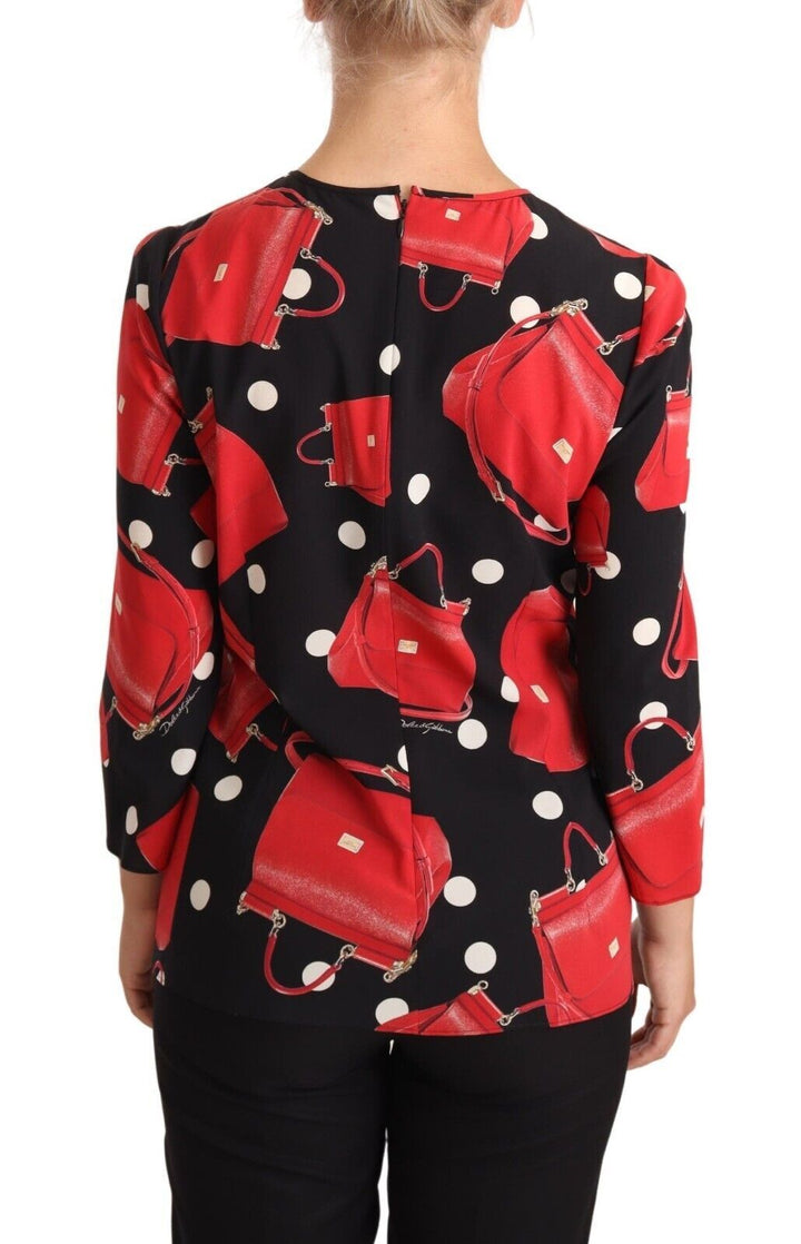 Elegante Bluse mit Taschendruck aus Sizilien