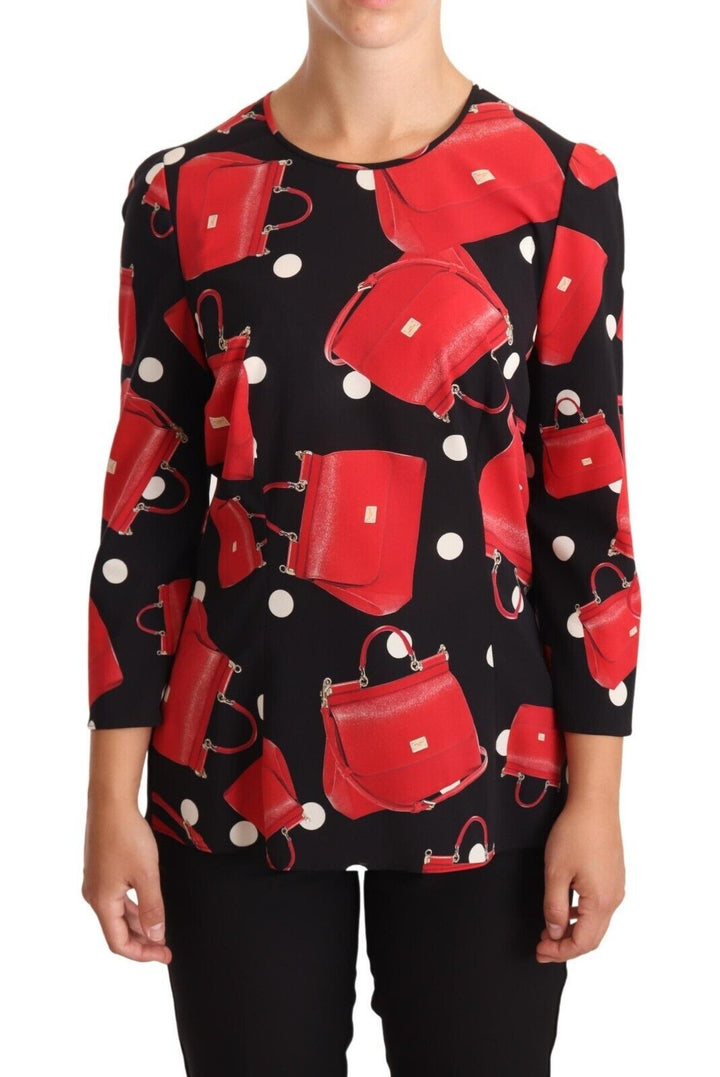 Elegante Bluse mit Taschendruck aus Sizilien