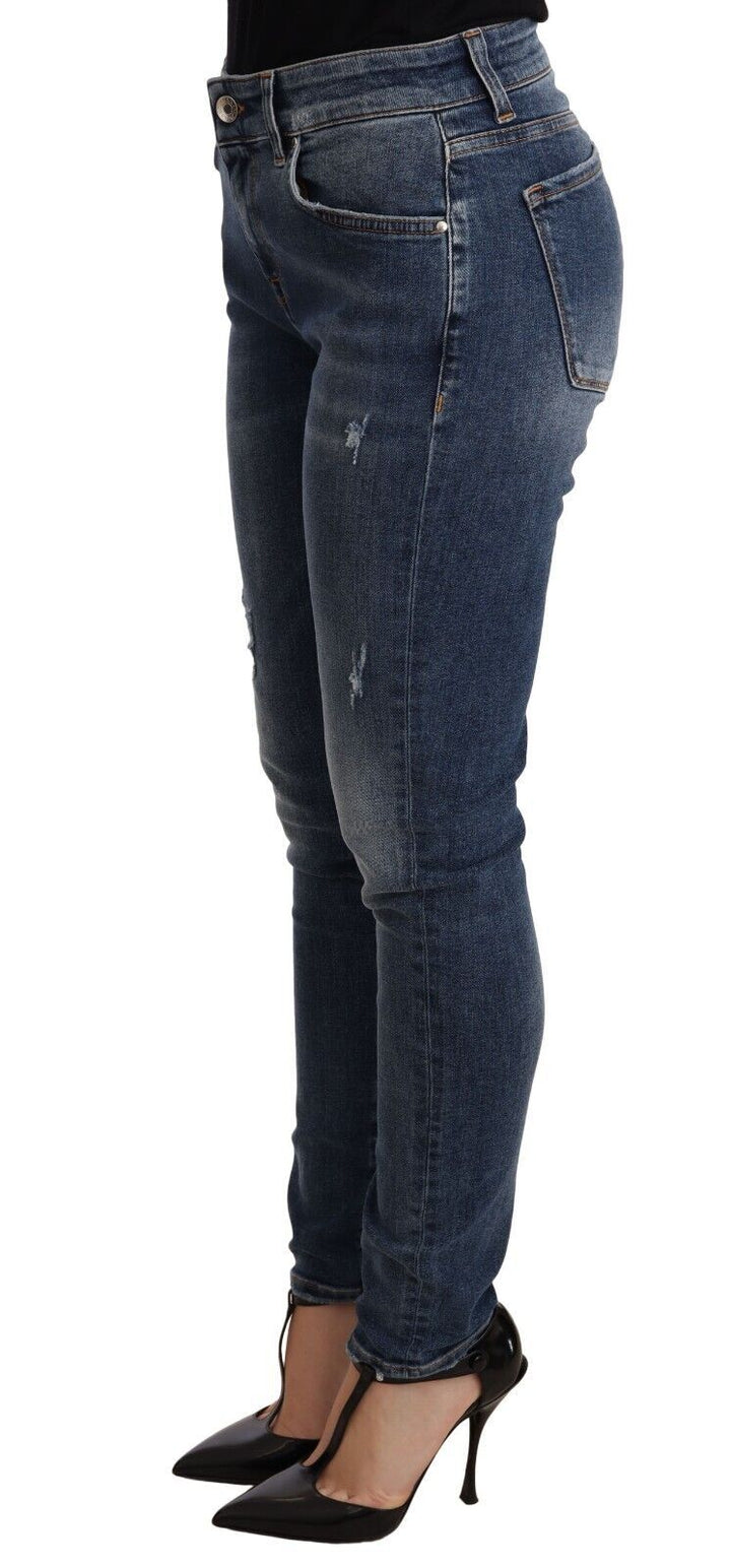 Elegante Slim-Fit Distressed Skinny Jeans