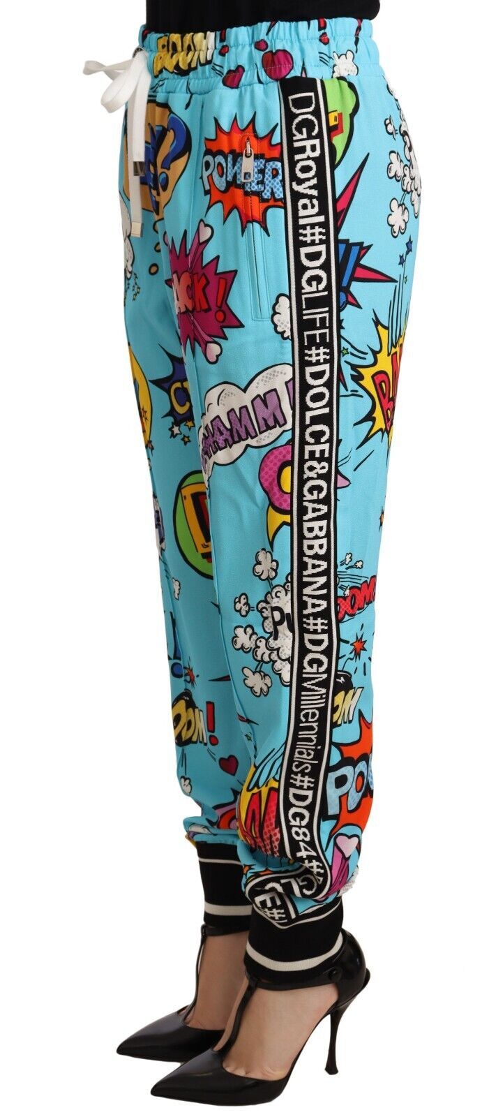Schicke gestrickte Jogginghose mit Cartoon-Print