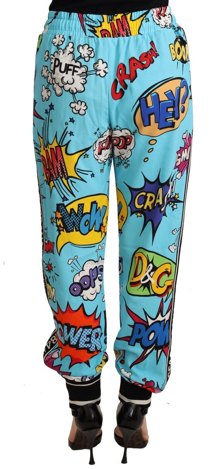 Schicke gestrickte Jogginghose mit Cartoon-Print