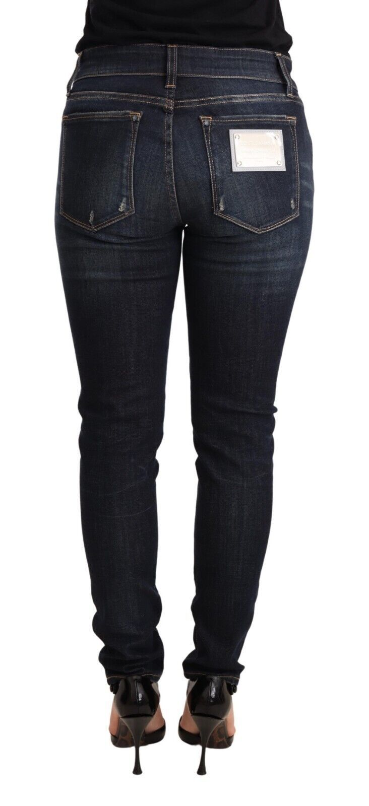 Chic blue slim skinny jeans