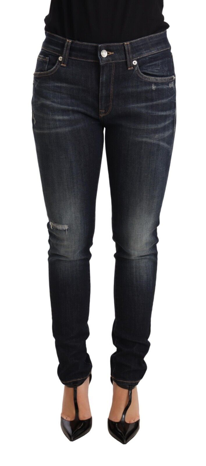 Chic blue slim skinny jeans