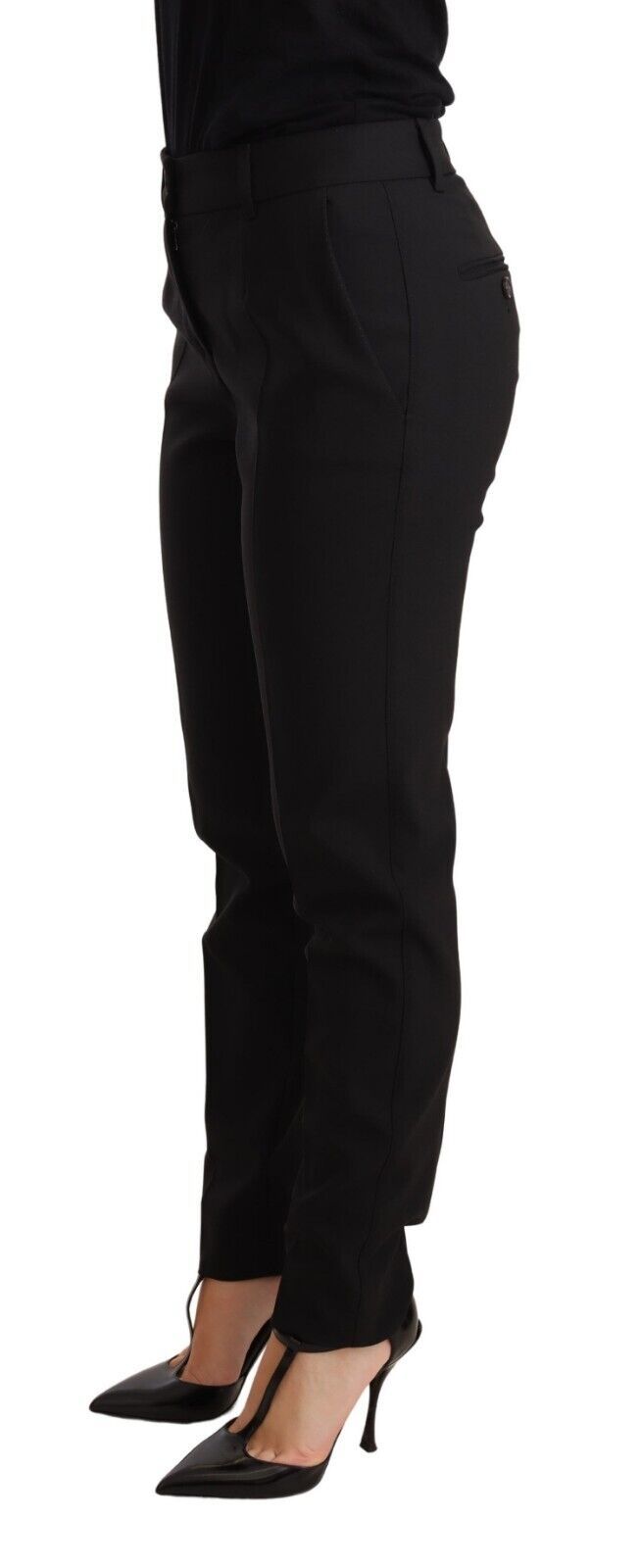 Elegante konisch zulaufende Schurwollhosen