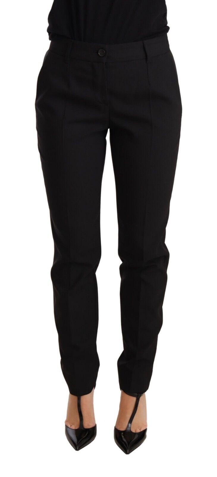 Elegante konisch zulaufende Schurwollhosen