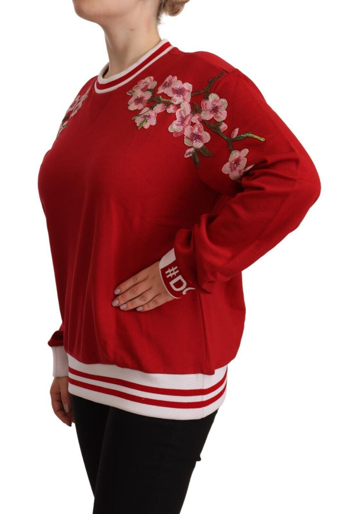 Dolce & Gabbana Eleganter roter Rollkragenpullover mit Blumenmotiv