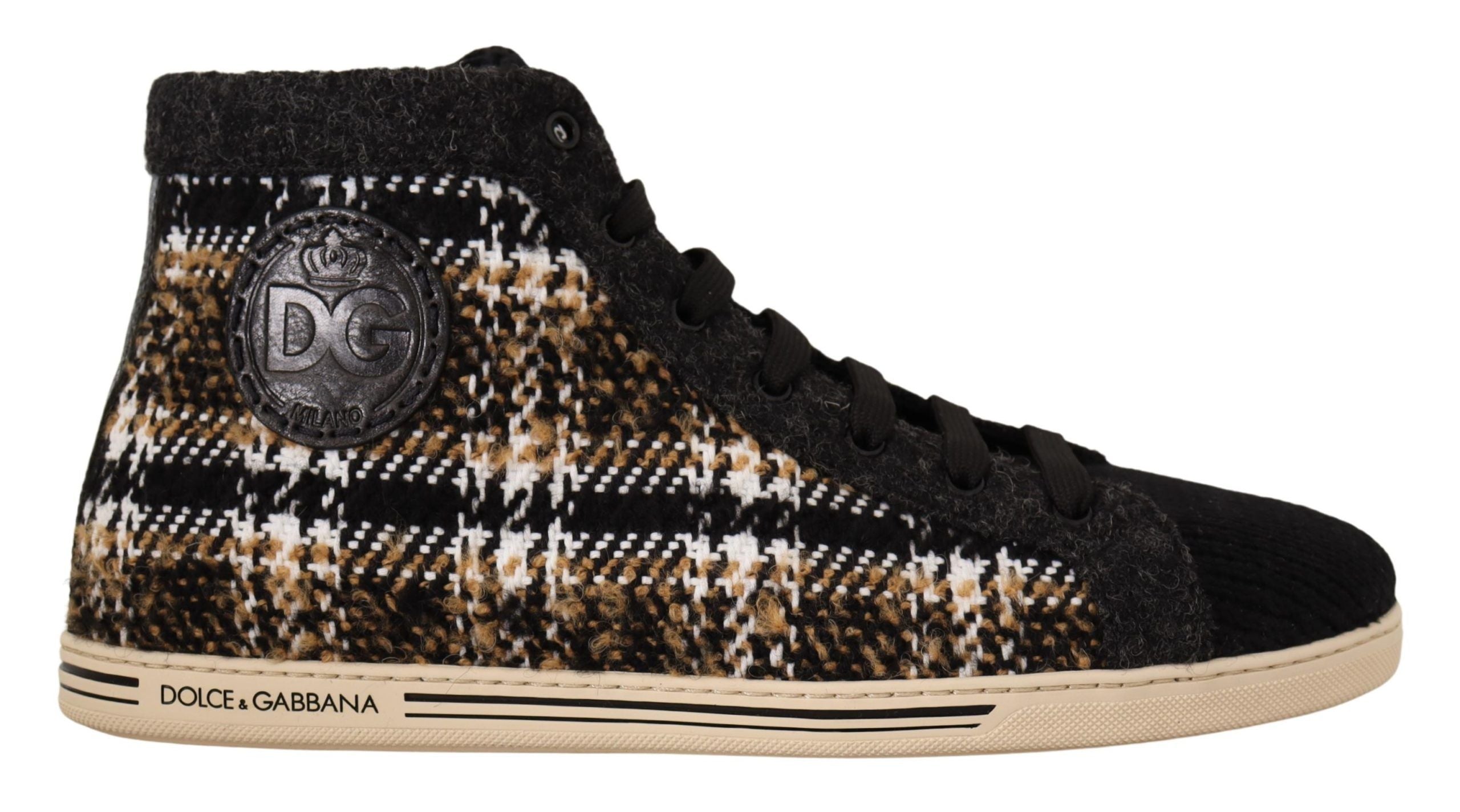 Beige high top fashion sneakers