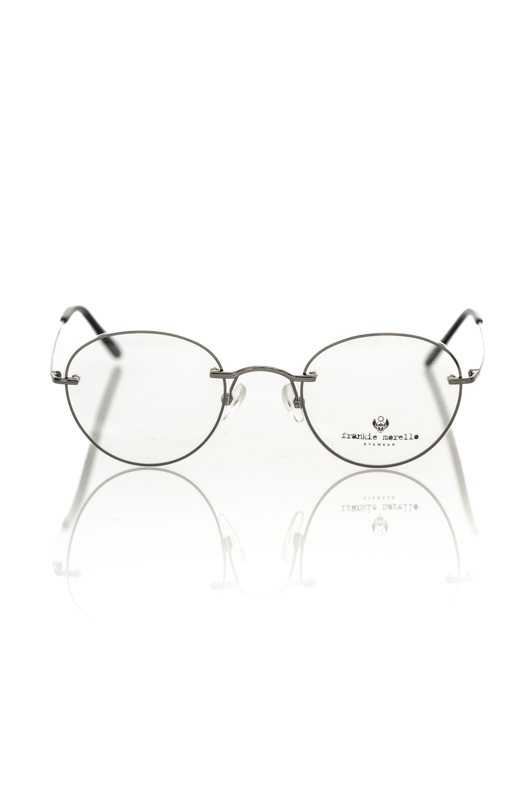 Grey metallic unisex eyeglass frame