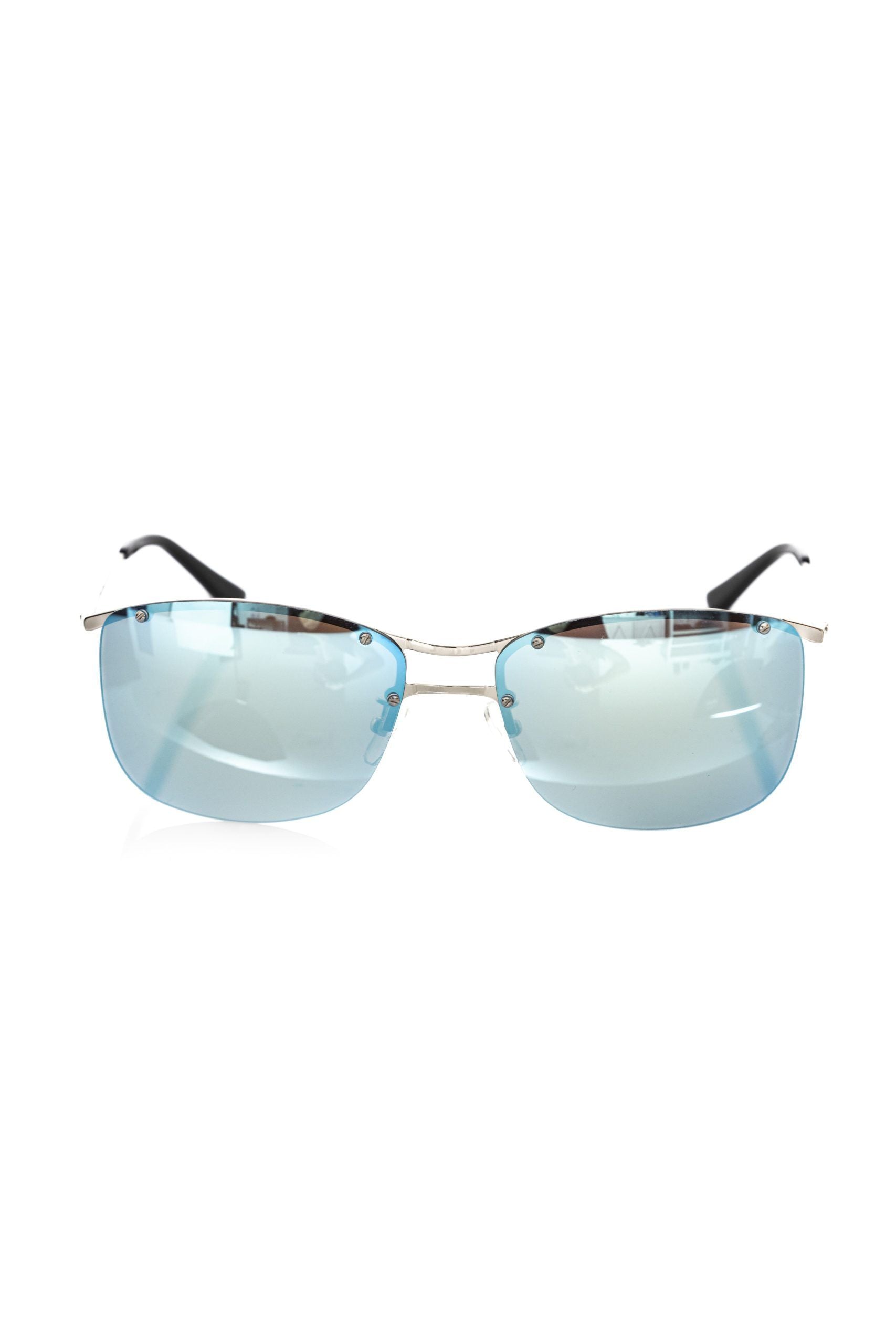 Silver metallic men's sunglasses