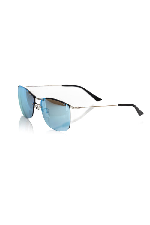 Silver metallic men's sunglasses
