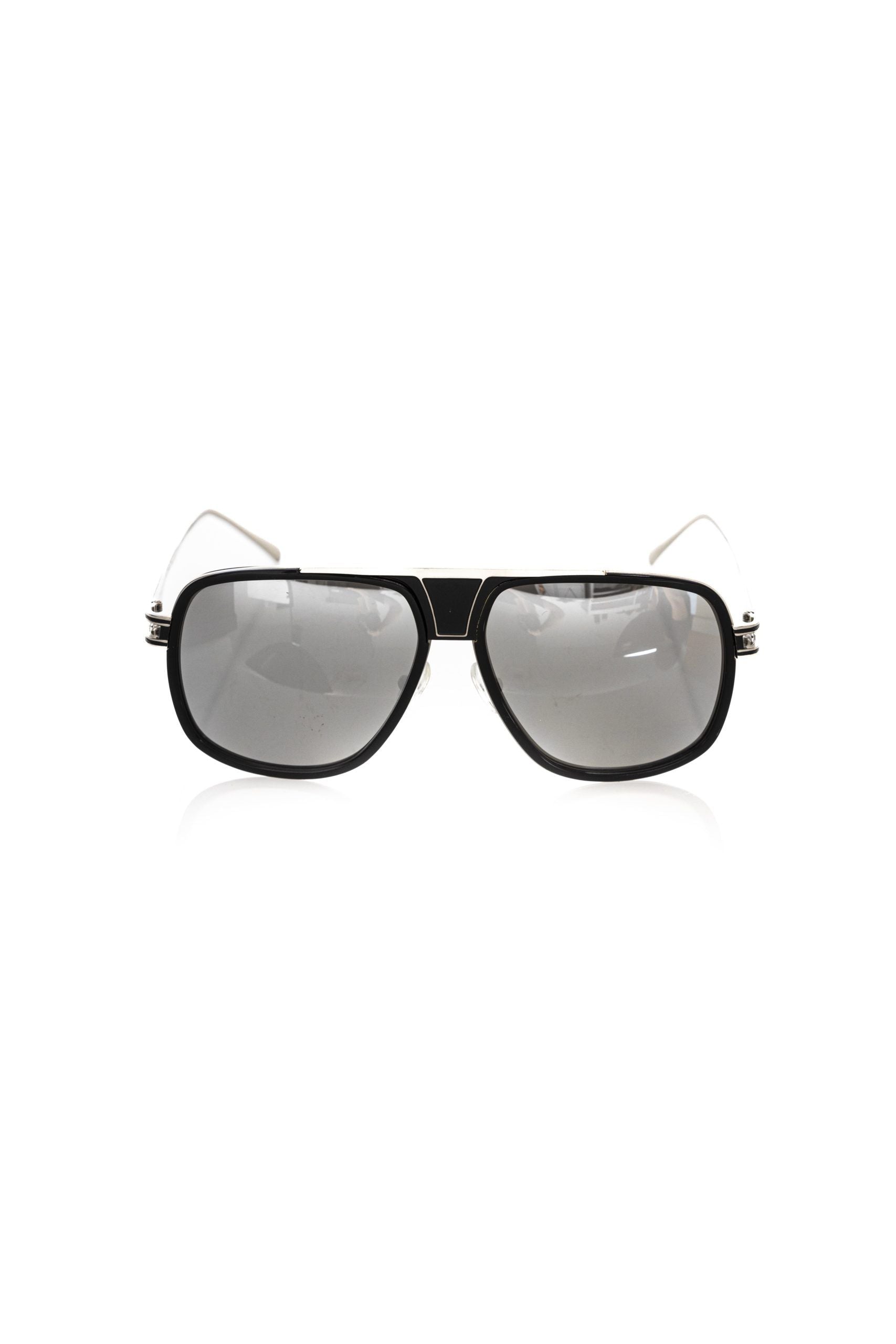 Black metallic sunglasses for men