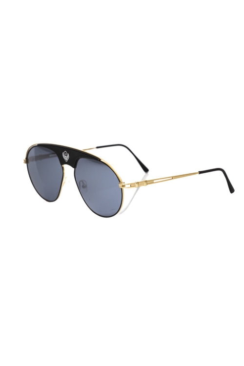 Black metallic men's sunglasses