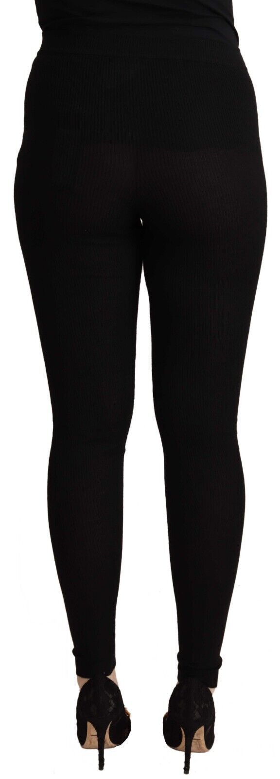 Dolce & Gabbana Schwarze Kaschmirstrumpfhose mit hoher Taille