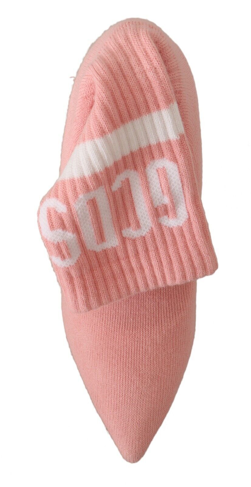 Chic pink suede ankle boots with logo socks