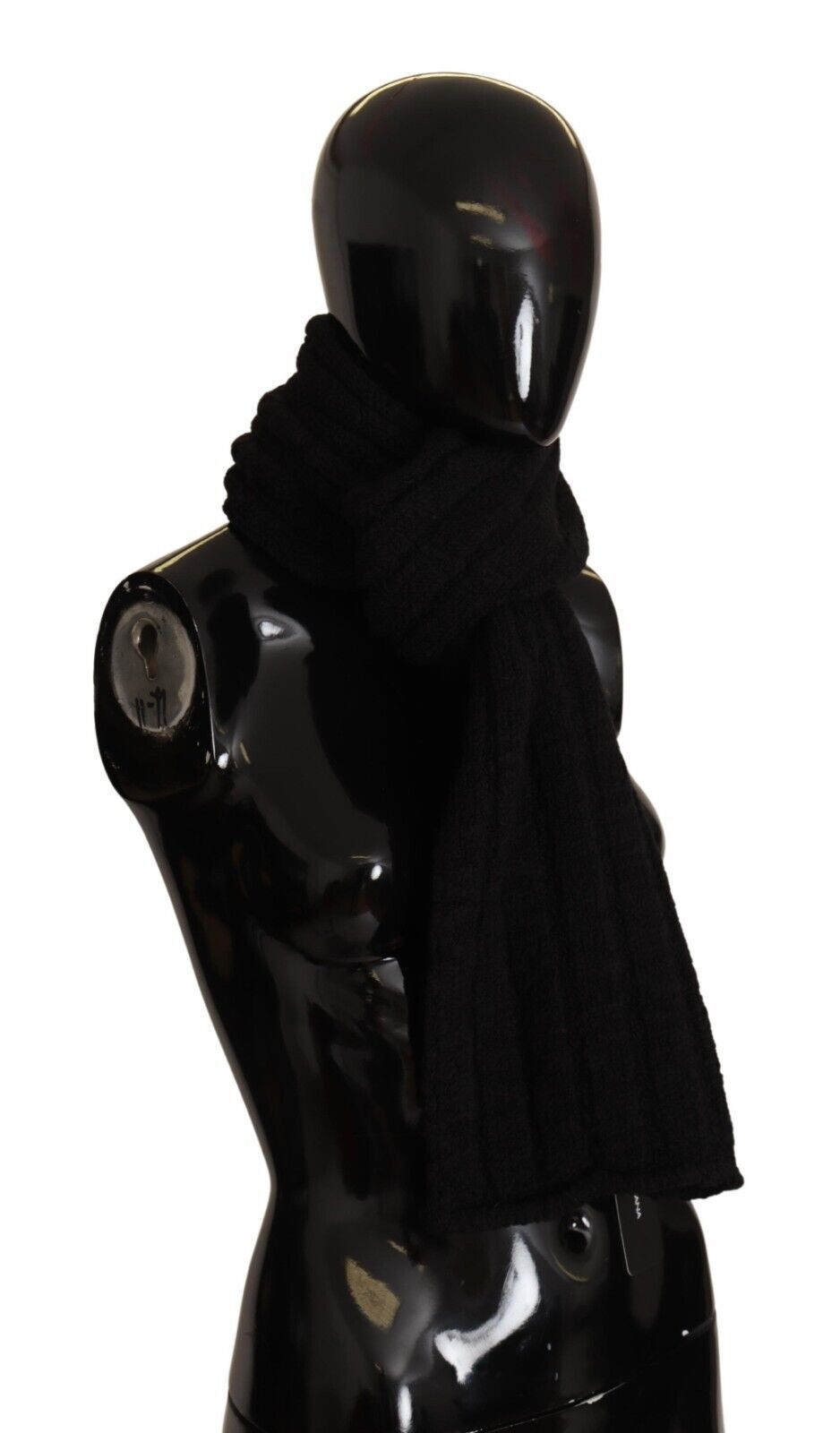 Schwarzer Schurwolle gestrickter Unisex-Wärmer-Schal