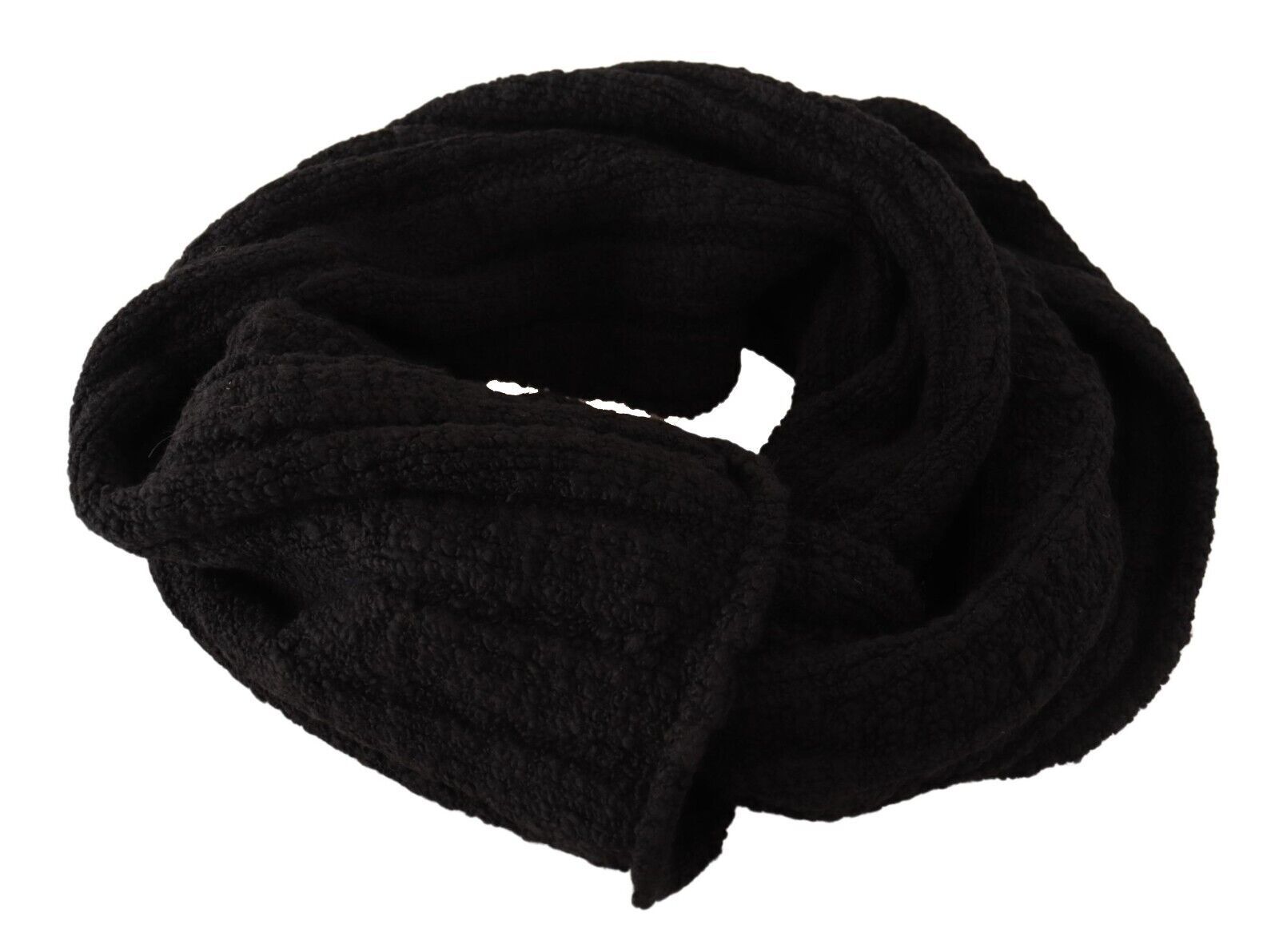 Schwarzer Schurwolle gestrickter Unisex-Wärmer-Schal