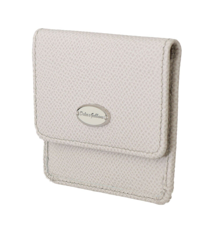 Weiß Dauphine Leder Halter Tasche Brieftasche Kondom Fall