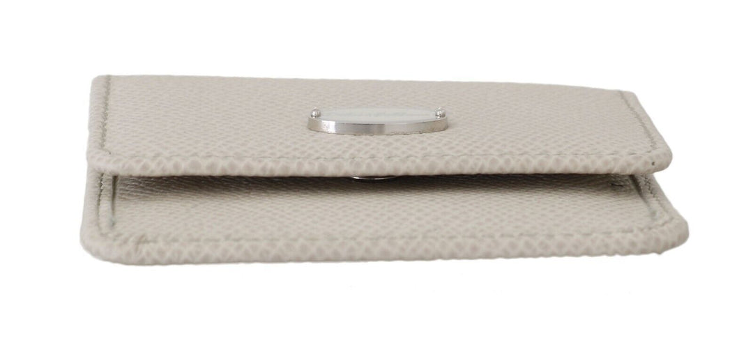 Weiß Dauphine Leder Halter Tasche Brieftasche Kondom Fall