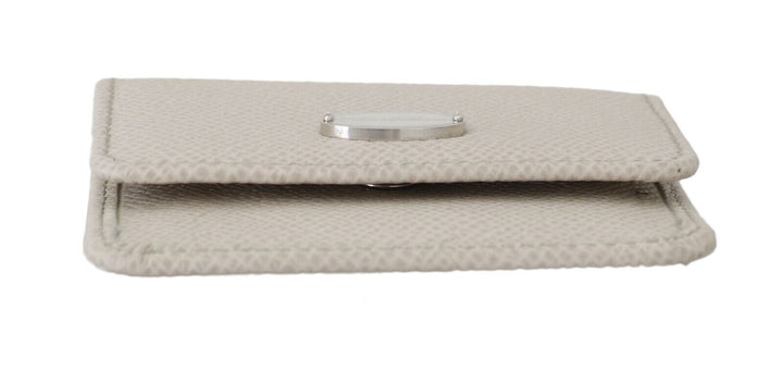 Weiß Dauphine Leder Halter Tasche Brieftasche Kondom Fall